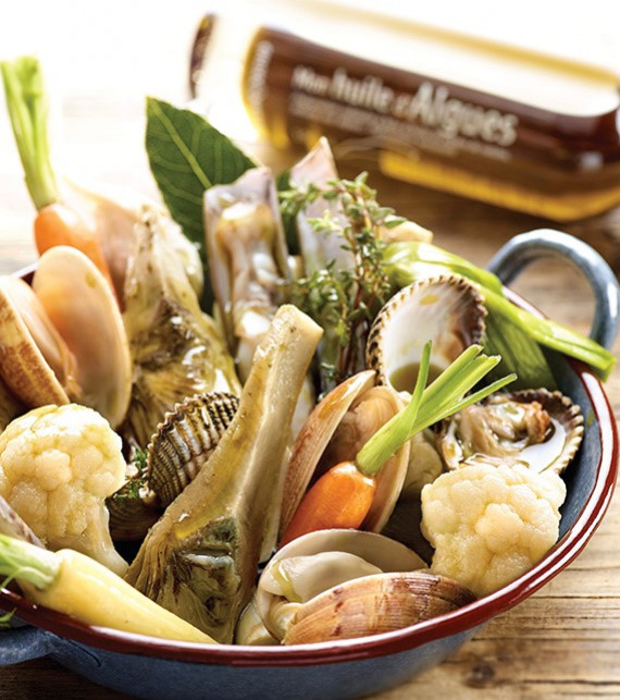 Vegetables of the Brittany coasts marinated with Seaweed oil